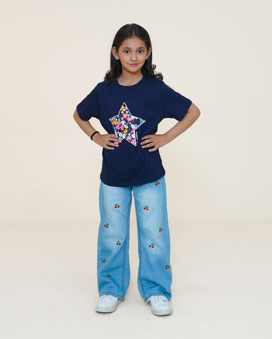 Star Bloom T-shirt – DK Blue