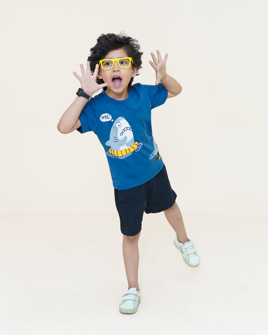 Confused Shark T-shirt – Blue