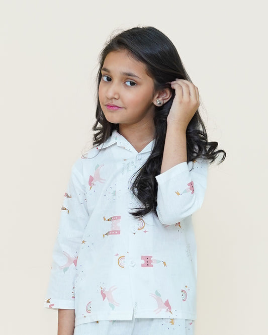 Unicorn World Co-ord Set – White