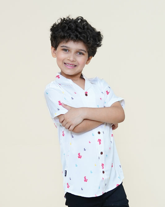 Tropical Cuban Shirt – White