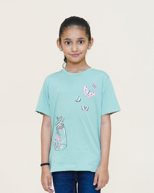 Butterfly Jar T-shirt – Mint Green