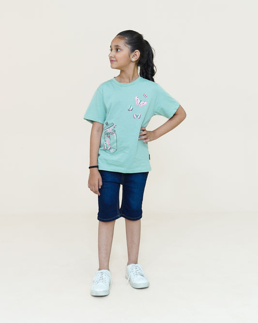 Butterfly Jar T-shirt – Mint Green