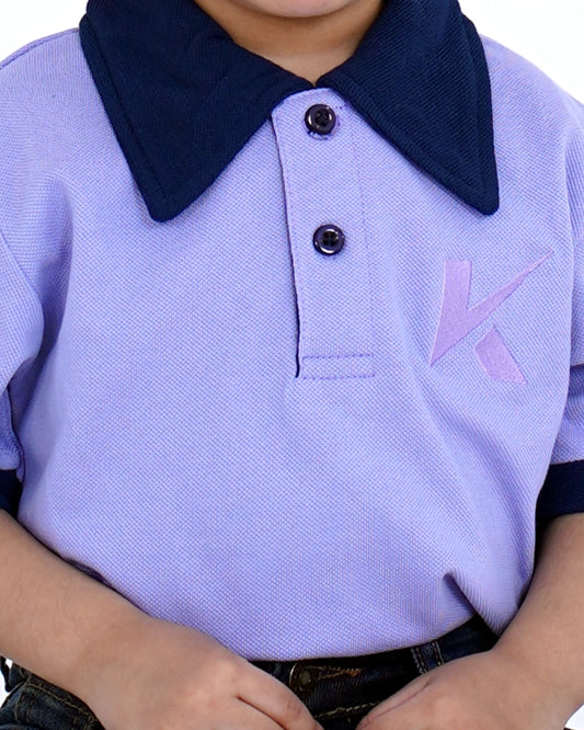 Lavender Contrast Collar Polo for Girls