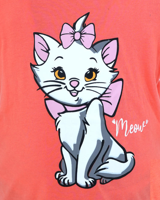 Marie Cat T-shirt – Coral