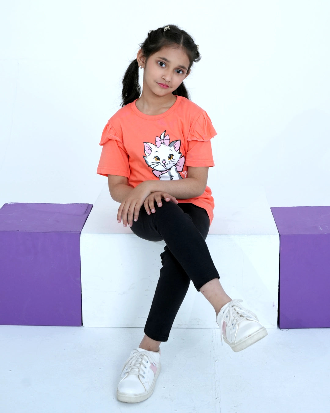 Marie Cat T-shirt – Coral