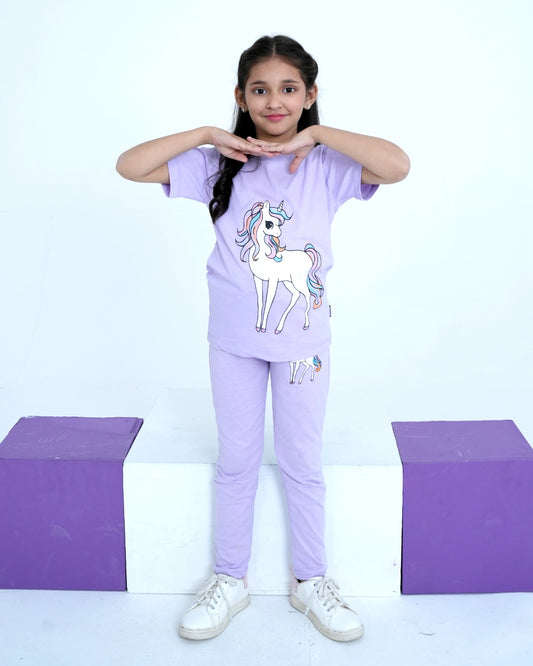 Unicorn Co-ord Set – LT Purple
