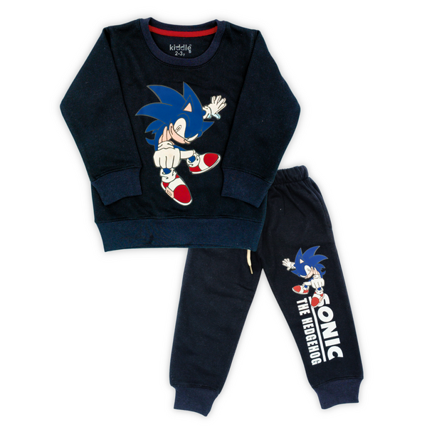 Sonic The Hedgehog Navy Fleece Tracksuit - Kids Tracksuits - Winters - Kiddle