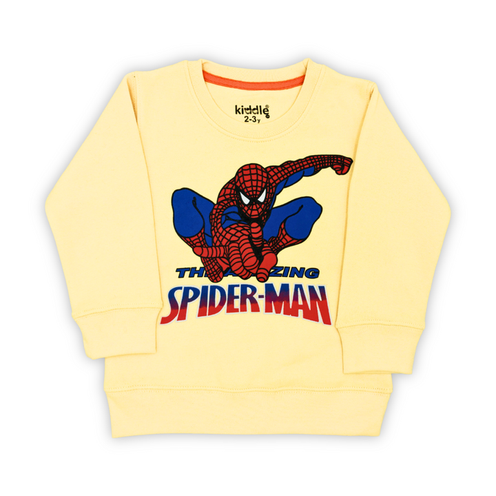 The Amazing Spiderman Yellow/Black Fleece Tracksuit  - Best Tracksuits in Pakistan - Winters - Kiddle