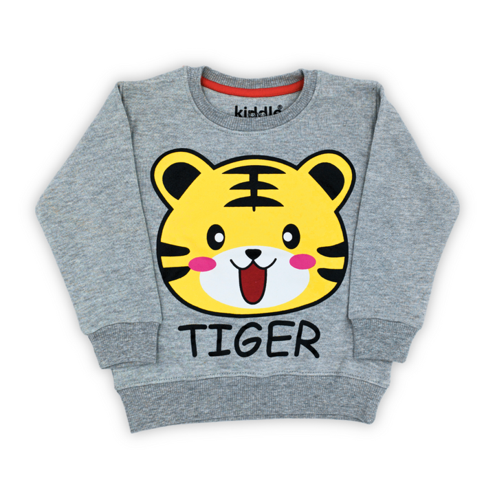 Tiger Heather Grey Fleece Tracksuit - Kids Tracksuits - Winters - Kiddle