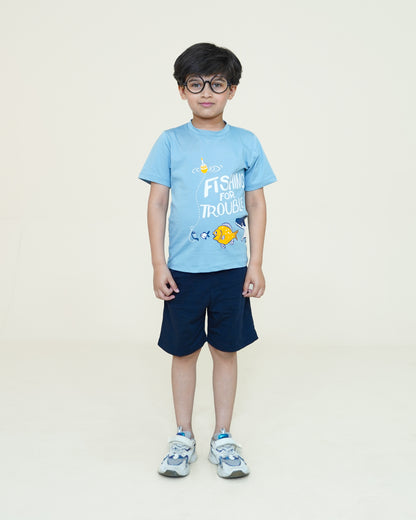Fishing Trouble T-shirt – LT Blue
