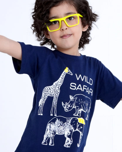 Dark Blue 'Wild Safari' T-shirt