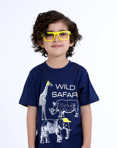 Dark Blue 'Wild Safari' T-shirt