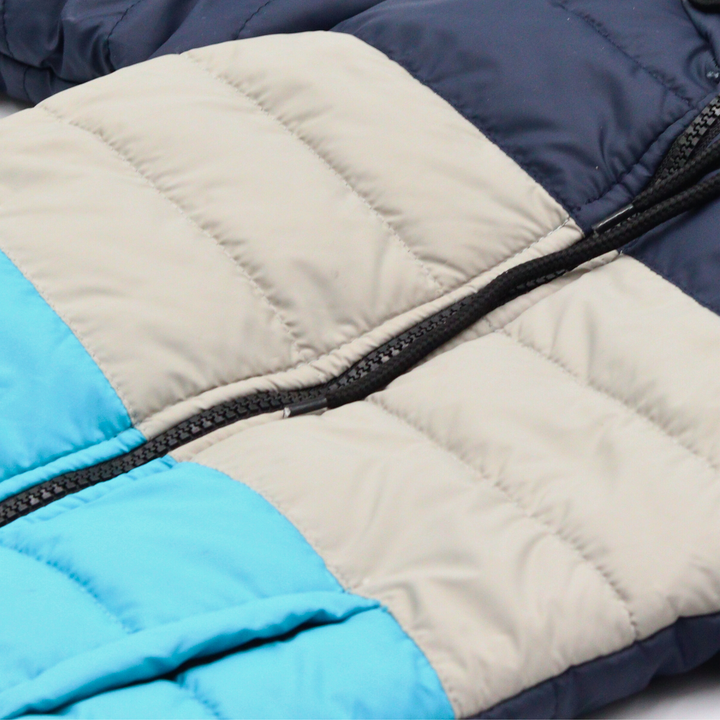 Blue Contrast Puffer Hooded Jacket - Buy Jackets Online Pakistan