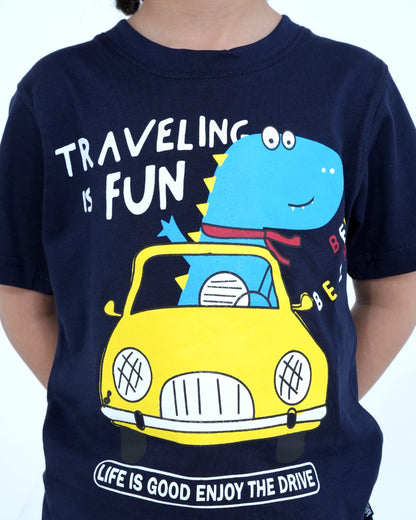Blue 'Travelling is Fun' Co-ord Set