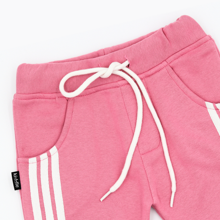 Fleece Bubble Pink Trouser with Stripes For Winters - Trousers for Girls
