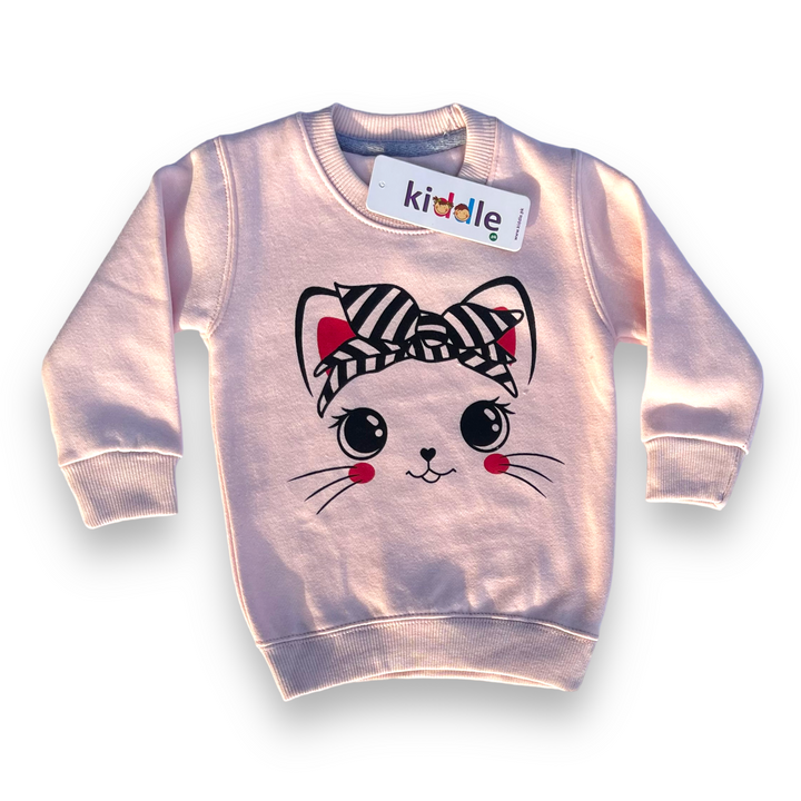 Cat Face Pink Tracksuit - Girls Tracksuit 