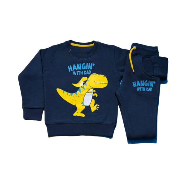 Dinosaur "Hangin With Dad" Navy Blue Tracksuit