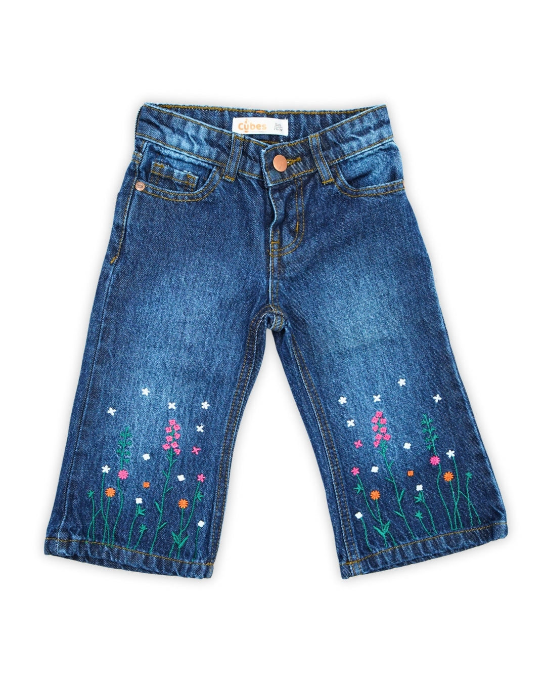 Floral Bloom Embroidered Denim Jeans