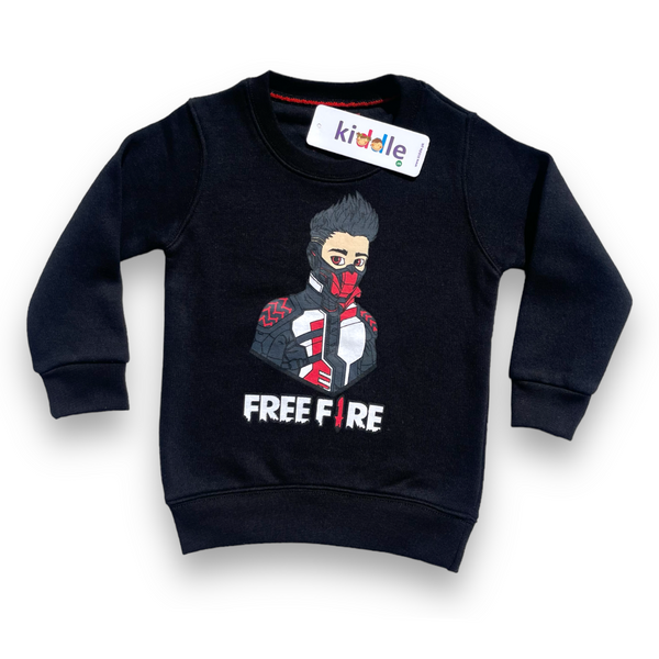 Free Fire Black Fleece Sweatshirt - Long Sweatshirt - Winters