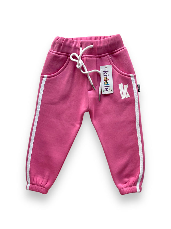 Fleece Bubble Pink Trouser with Stripe For Winters