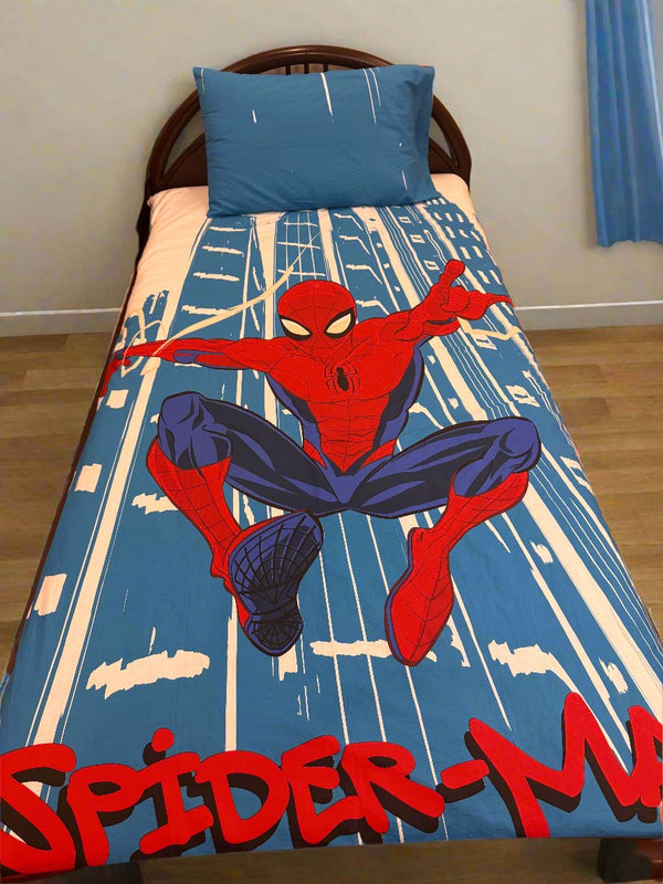 Spiderman Single Bed Bedsheet with Pillow Case