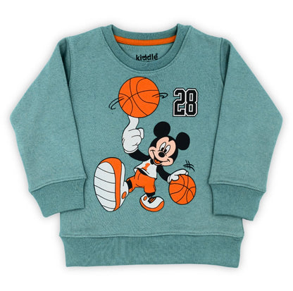 Mickey Basketball Green Sweatshirt