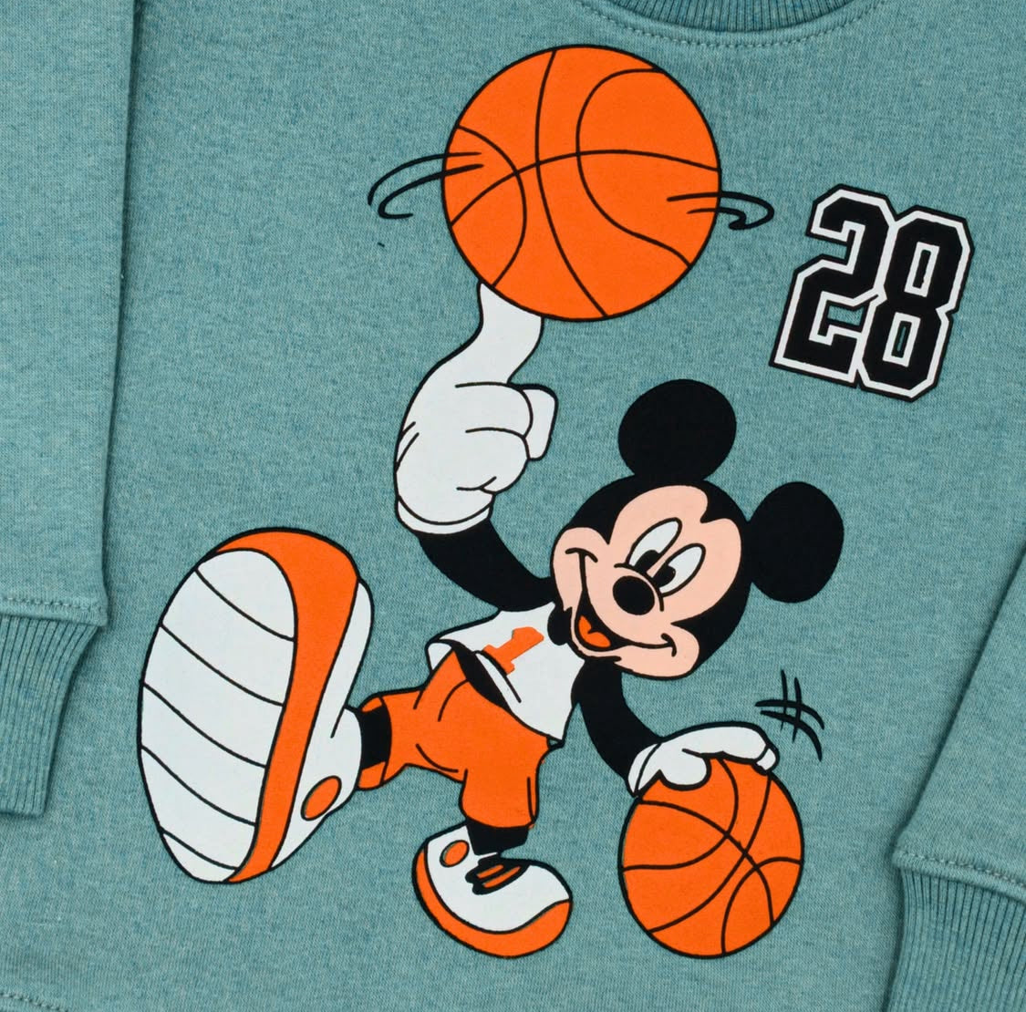 Mickey Basketball Green Sweatshirt