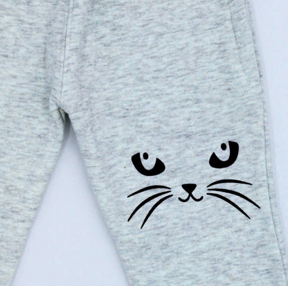 Cat Face Heather Grey Tracksuit - Winters