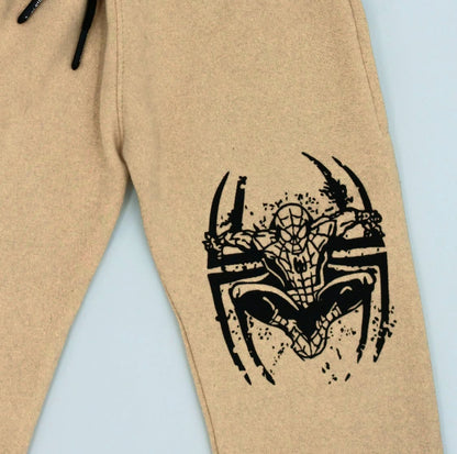 Spiderman Beige Fleece Tracksuit - Winters