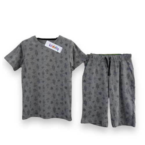 Grey with Black Print Twinset- Twinset Kidswear