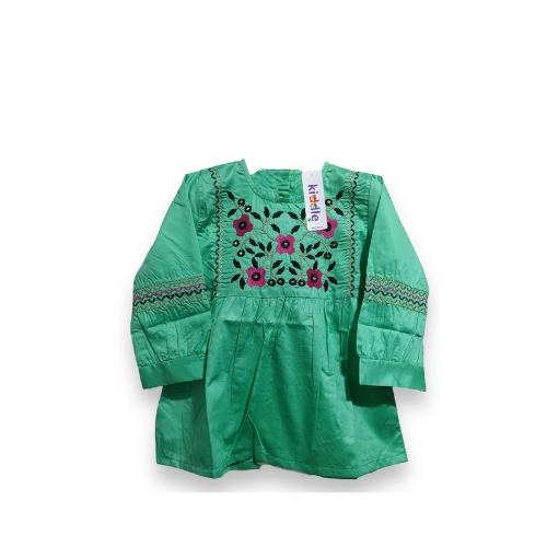 Green Kurti with Pink Embroidery- New Style Kurti