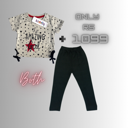 T-Shirt The Amazing Girl with Stretchable Black Tights - Buy Shirts Online Pakistan - Kiddle