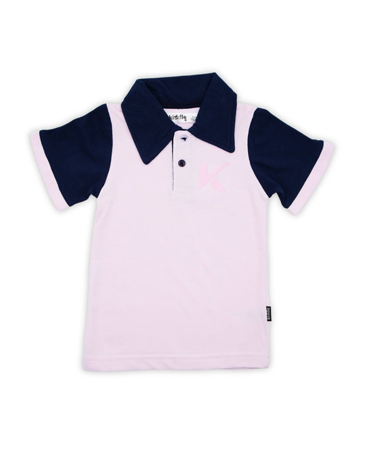 LT Pink Contrast Collar & Sleeves Polo