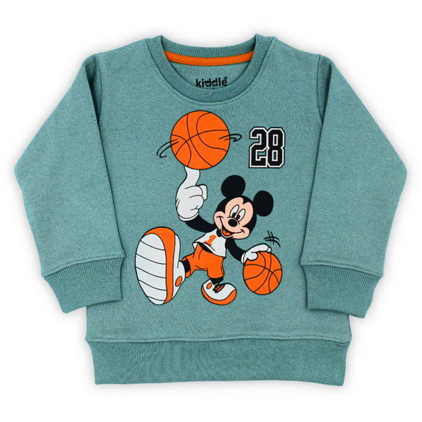 Mickey Basketball Green Sweatshirt - Boys Sweatshirts