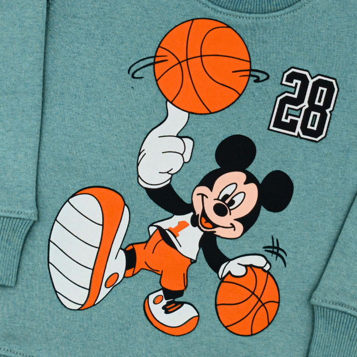 Mickey Basketball Green Sweatshirt - Boys Sweatshirts