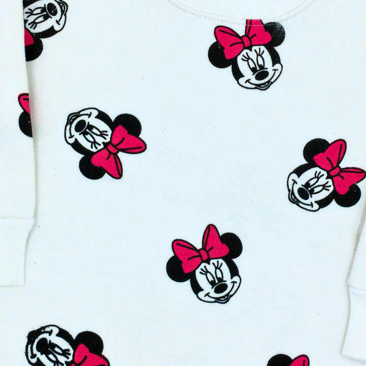 Minnie Faces White/Black Fleece Tracksuit - Girls Tracksuit - Winters