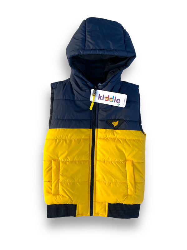 Yellow Sleeveless Puffer Hooded Jacket - Jackets in Lahore - Kiddle 