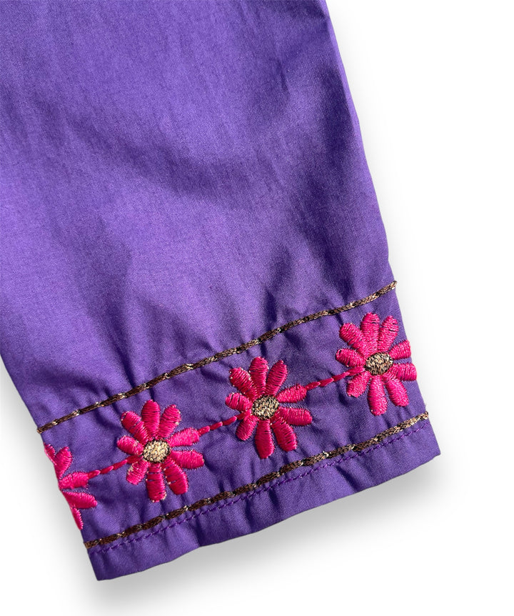 Purple Kurti with Embroidery - Comfortable Kurti - Kiddle