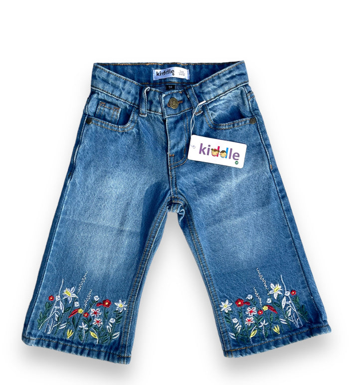 Girls Embroided Bell Bottom Light Blue - Girls in Jeans - Jeans