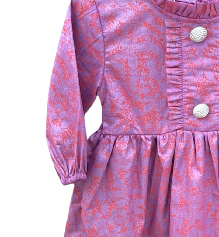 Pink Self Design Frock Style Kurti - Designer Pakistani Kurtis