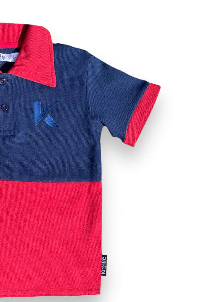 Polo Shirt Red & Navy Blue - Polo T Shirts in Lahore - Kiddle