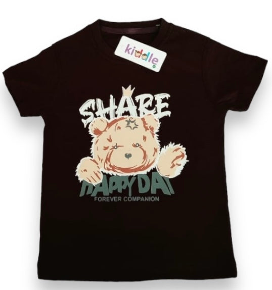 Share Happy Day Modern Black T-Shirt - Good Quality T Shirts Brands - Kiddle 