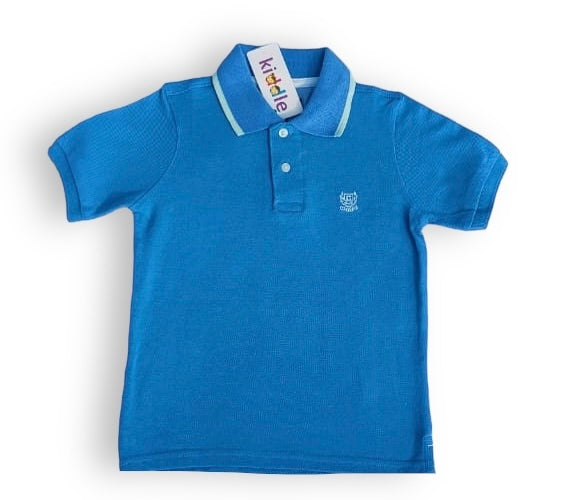 Polo Cool Blue with White strip line in Collar - Polo T Shirts Pakistan