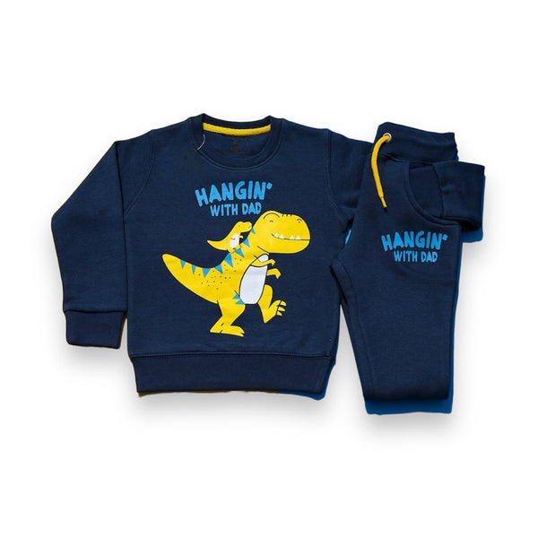 Dinosaur "Hangin With Dad" Navy Blue Tracksuit - Branded Tracksuit
