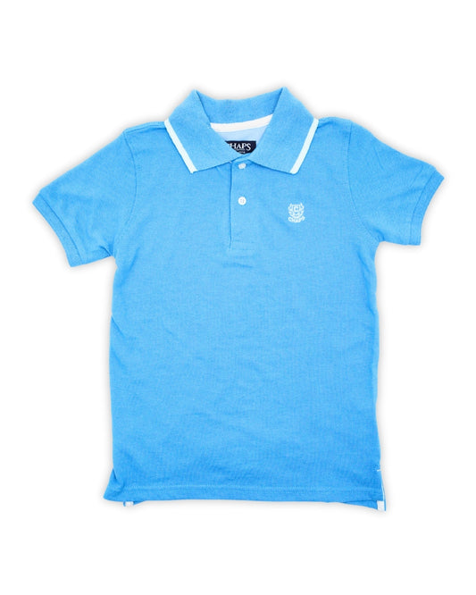 Plain Tipped Polo – Sky Blue