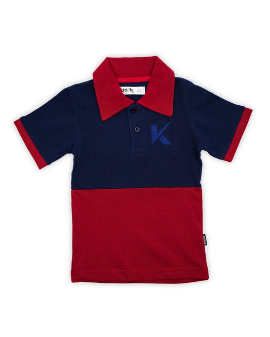 Red-Blue Colorblock Polo