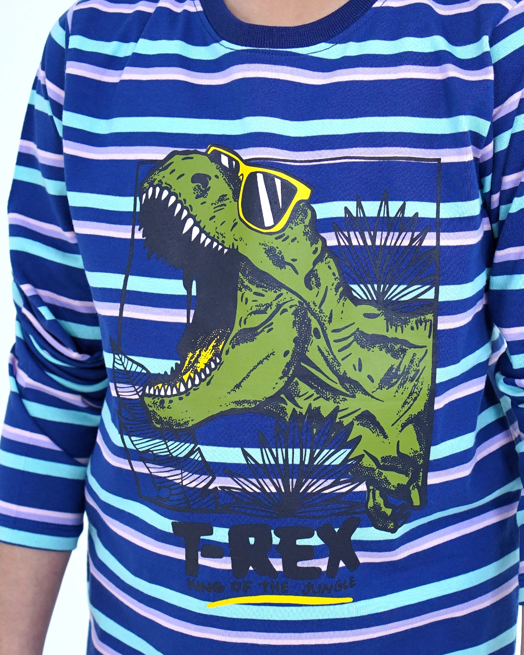 T-Rex Blue Stripes T-shirt