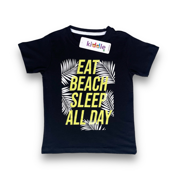 T-shirt Eat Beach Sleep Black - Kids T Shirts - Kiddle