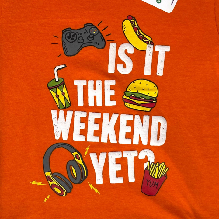 T-Shirt Is it the weekend Orange - Buy Shirts Online Pakistan - Kiddle