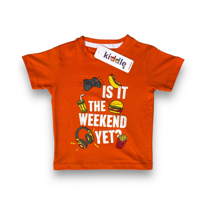 T-Shirt Is it the weekend Orange - Buy Shirts Online Pakistan - Kiddle